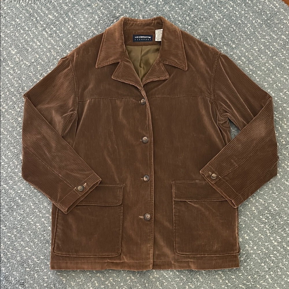 Liz Claiborne Liz Sport Brown Wale Corduroy Jacket